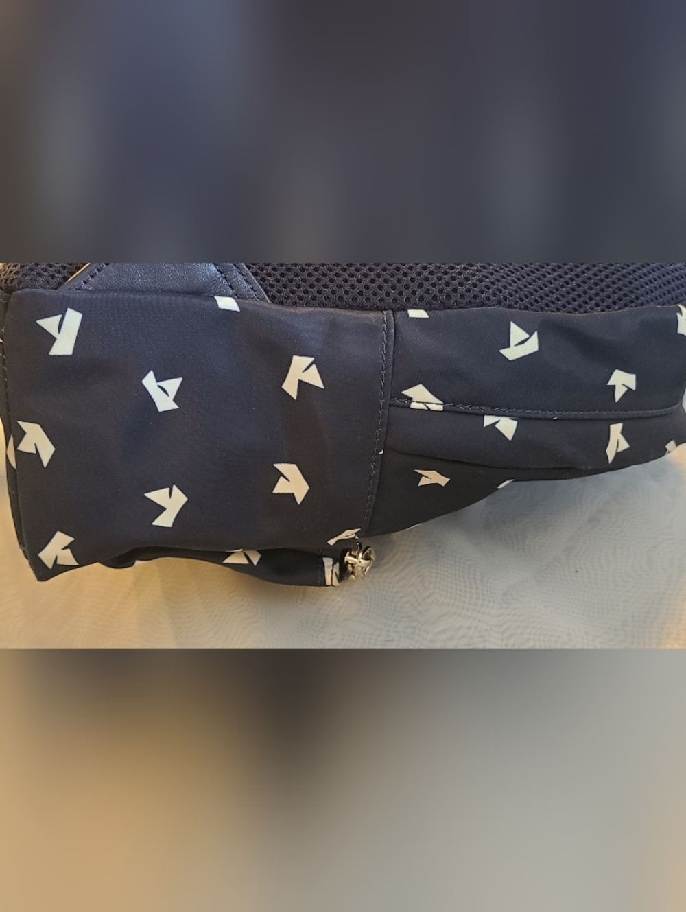 kate spade Navy Mini Backpack with White Origami Paper Boat Print - Picture 13 of 15